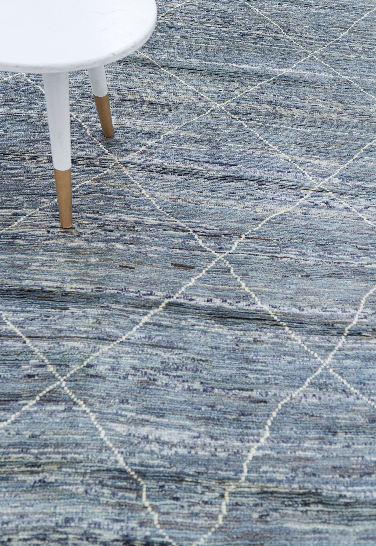 Modern design blue Berber style carpet, handmade 246x166cm