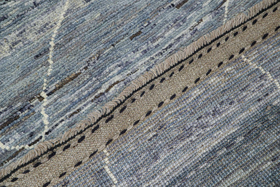 Tappeto design moderno blu stile berbero, fatto a mano 246x166cm - CarpetLiving