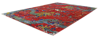 Tappeto Moderno Afghan Dragon, fatto a mano 292x203cm - CarpetLiving