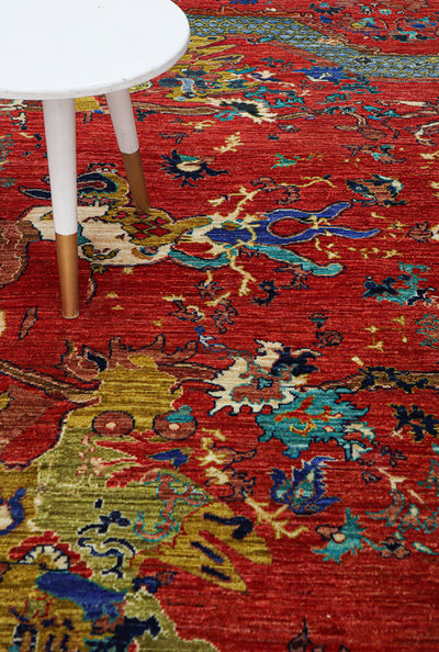 Tappeto Moderno Afghan Dragon, fatto a mano 292x203cm - CarpetLiving