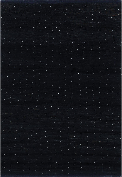 Modern design black Berber style carpet, handmade 201x143cm