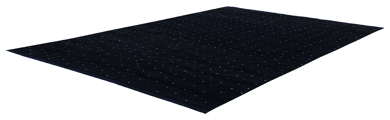 Modern design black Berber style carpet, handmade 201x143cm