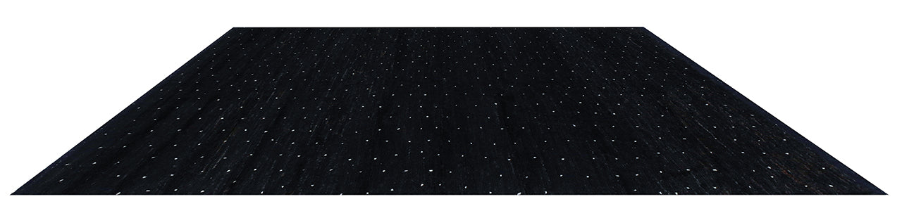 Modern design black Berber style carpet, handmade 201x143cm