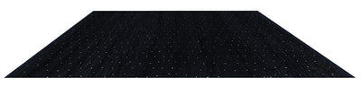 Tappeto design moderno nero stile berbero, fatto a mano 201x143cm
