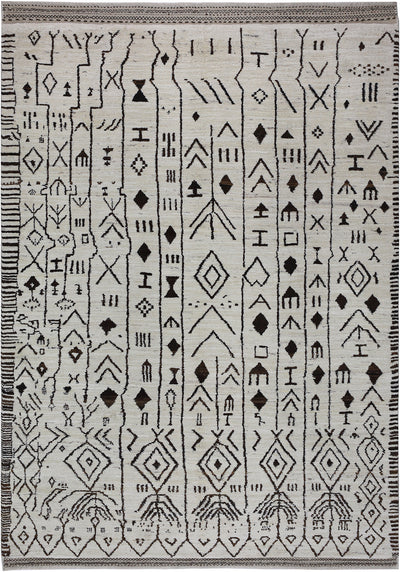 Tappeto design moderno bianco stile berbero, fatto a mano 294x208cm - CarpetLiving