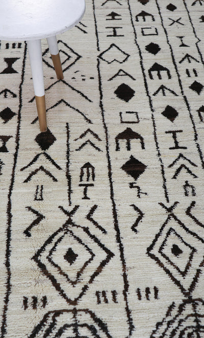 Tappeto design moderno bianco stile berbero, fatto a mano 294x208cm - CarpetLiving