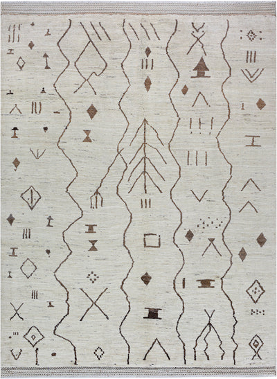 Tappeto design moderno bianco stile berbero, fatto a mano 290x214cm - CarpetLiving