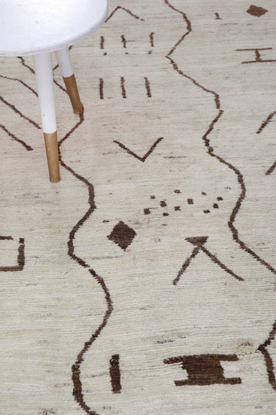 Tappeto design moderno bianco stile berbero, fatto a mano 290x214cm - CarpetLiving