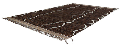 Tappeto design moderno marrone stile berbero, fatto a mano 316x214cm - CarpetLiving