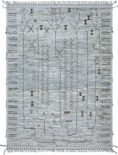 Tappeto design moderno grigio stile berbero, fatto a mano 379x285cm