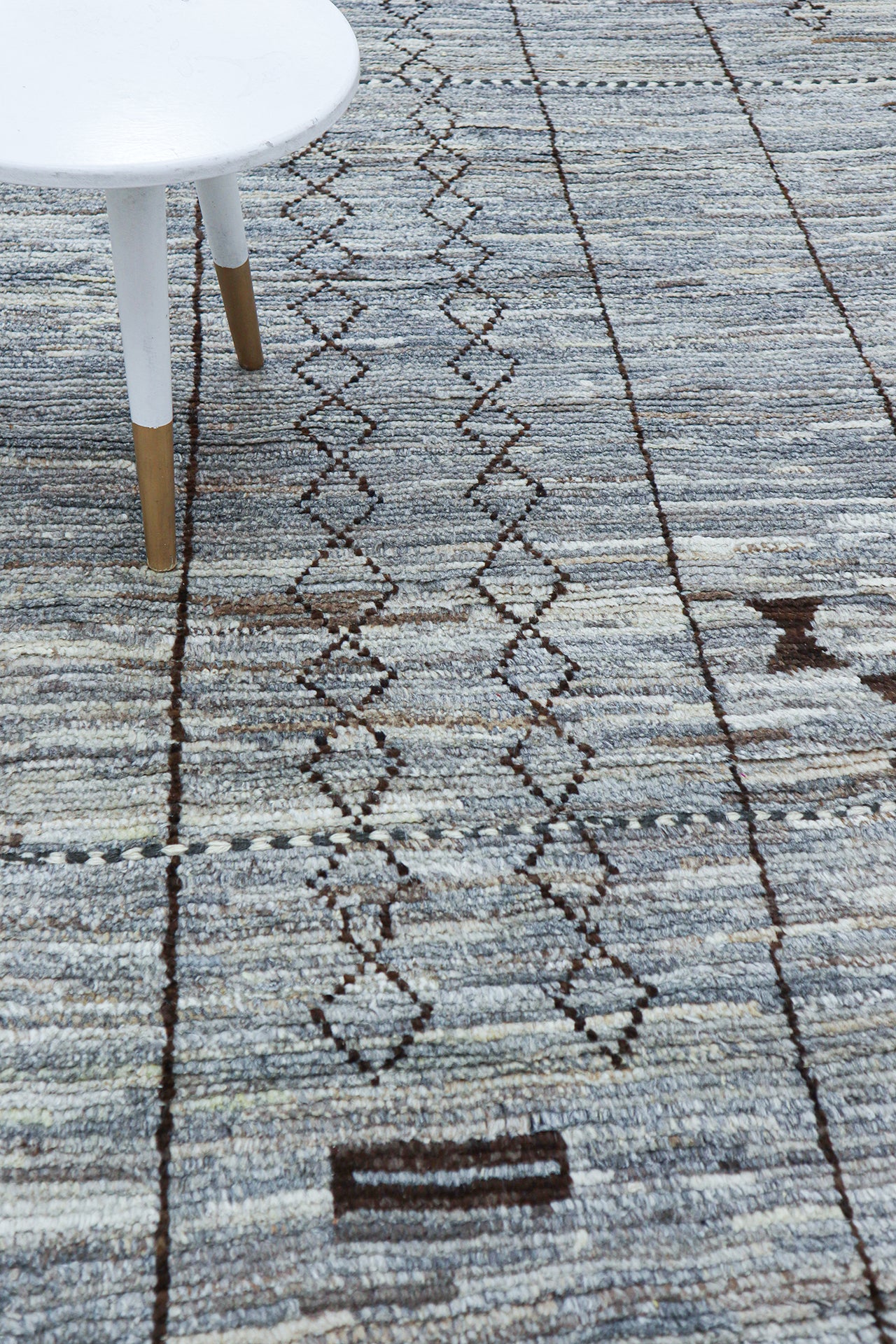 Modern design grey Berber style carpet, handmade 379x285cm