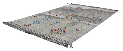 Modern design grey Berber style carpet, handmade 223x152cm