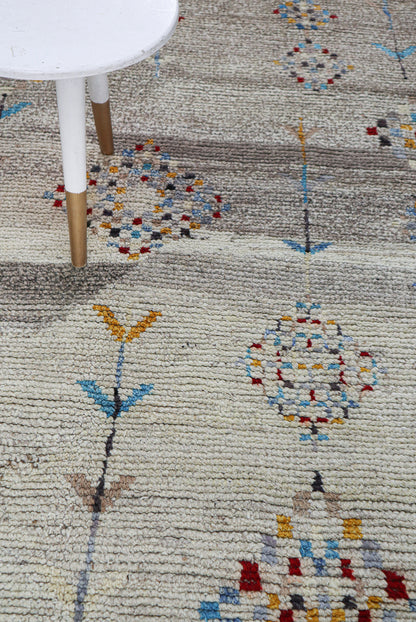 Modern design grey Berber style carpet, handmade 223x152cm