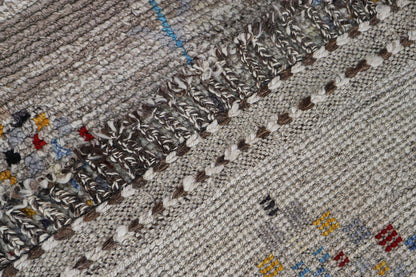 Modern design grey Berber style carpet, handmade 223x152cm