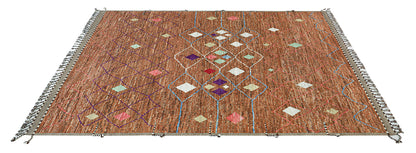 Modern design brown Berber style carpet, handmade 290x253cm