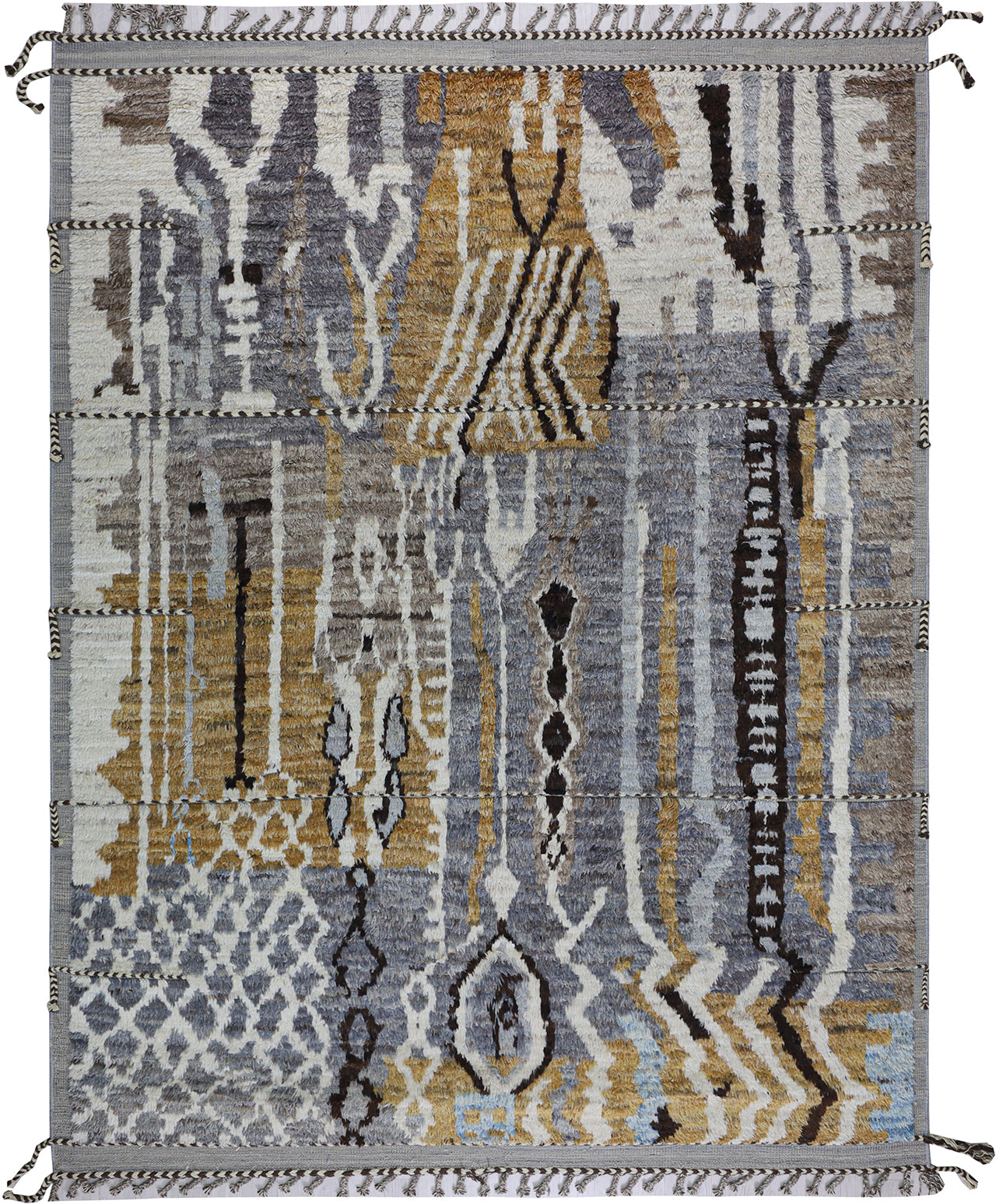 Modern design multi Berber style carpet, handmade 323x247cm