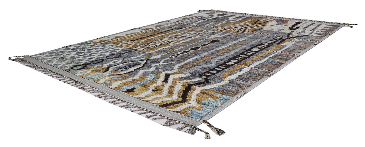 Modern design multi Berber style carpet, handmade 323x247cm