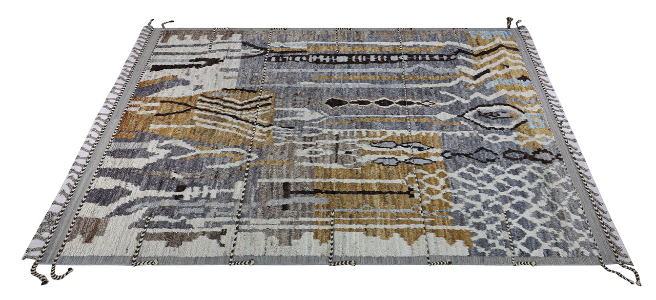 Modern design multi Berber style carpet, handmade 323x247cm