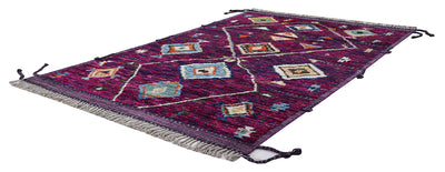 Tappeto design moderno viola stile berbero, fatto a mano 256x178cm