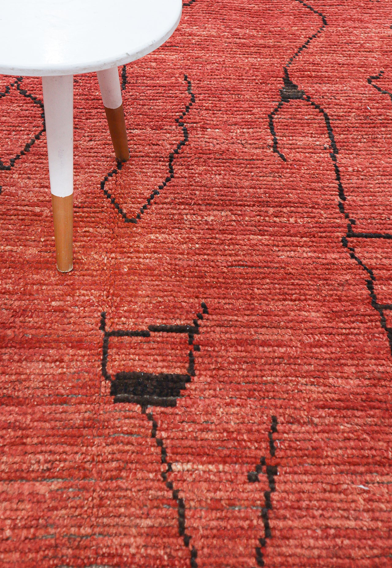 Modern design orange Berber style carpet, handmade 294x204cm