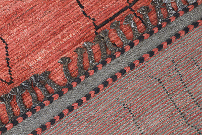 Tappeto design moderno arancione stile berbero, fatto a mano 294x204cm - CarpetLiving