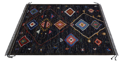 Tappeto design moderno multicolore stile berbero, fatto a mano 314x266cm - CarpetLiving