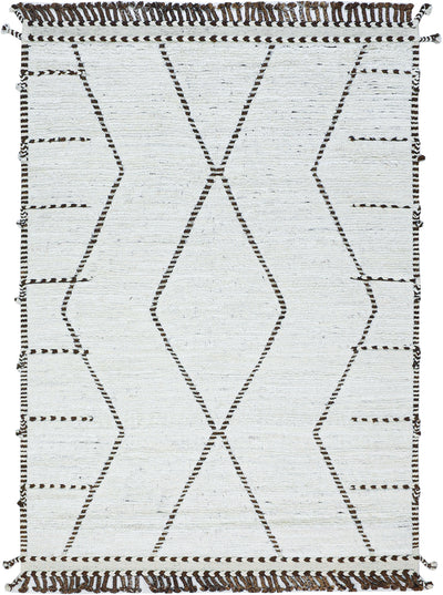 Tappeto design moderno bianco stile berbero, fatto a mano 241x172cm - CarpetLiving