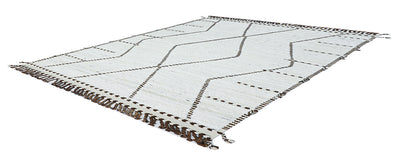 Tappeto design moderno bianco stile berbero, fatto a mano 241x172cm - CarpetLiving