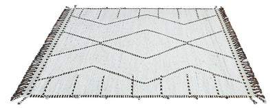 Tappeto design moderno bianco stile berbero, fatto a mano 241x172cm - CarpetLiving