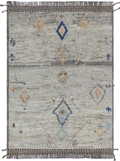Modern design grey Berber style carpet, handmade 210x153cm