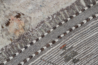 Modern design grey Berber style carpet, handmade 210x153cm
