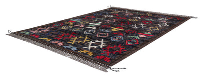 Tappeto berbero tribale multicolore, fatto a mano 236x175cm - CarpetLiving