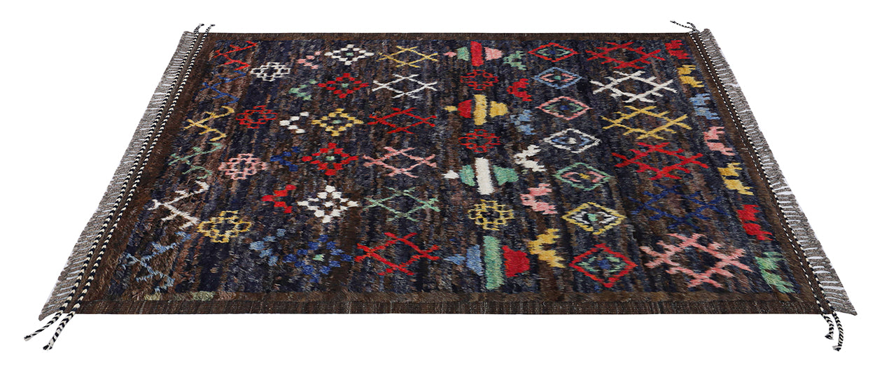 Tribal Berber carpet multi, handmade 236x175cm