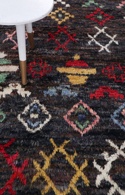 Tappeto berbero tribale multicolore, fatto a mano 236x175cm - CarpetLiving
