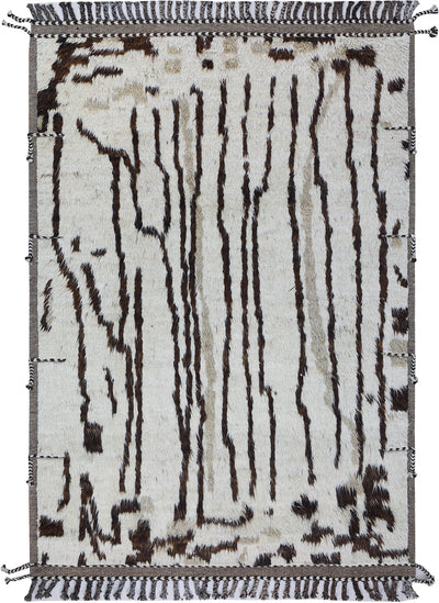 Tappeto design moderno bianco stile berbero, fatto a mano 238x170cm - CarpetLiving