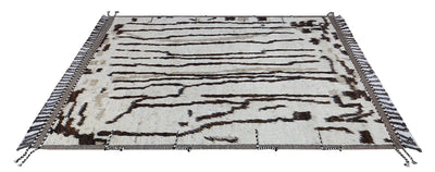 Tappeto design moderno bianco stile berbero, fatto a mano 238x170cm - CarpetLiving