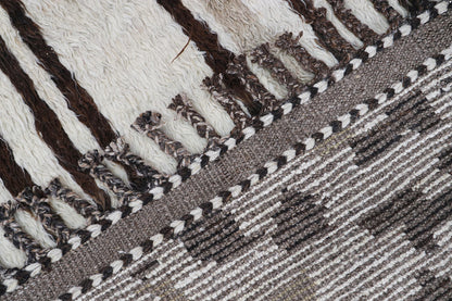 Modern design white Berber style carpet, handmade 238x170cm