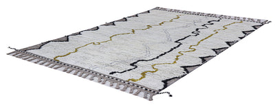 Tappeto design moderno bianco stile berbero, fatto a mano 211x148cm - CarpetLiving