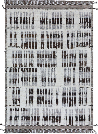 Tappeto design moderno bianco stile berbero, fatto a mano 311x218cm - CarpetLiving