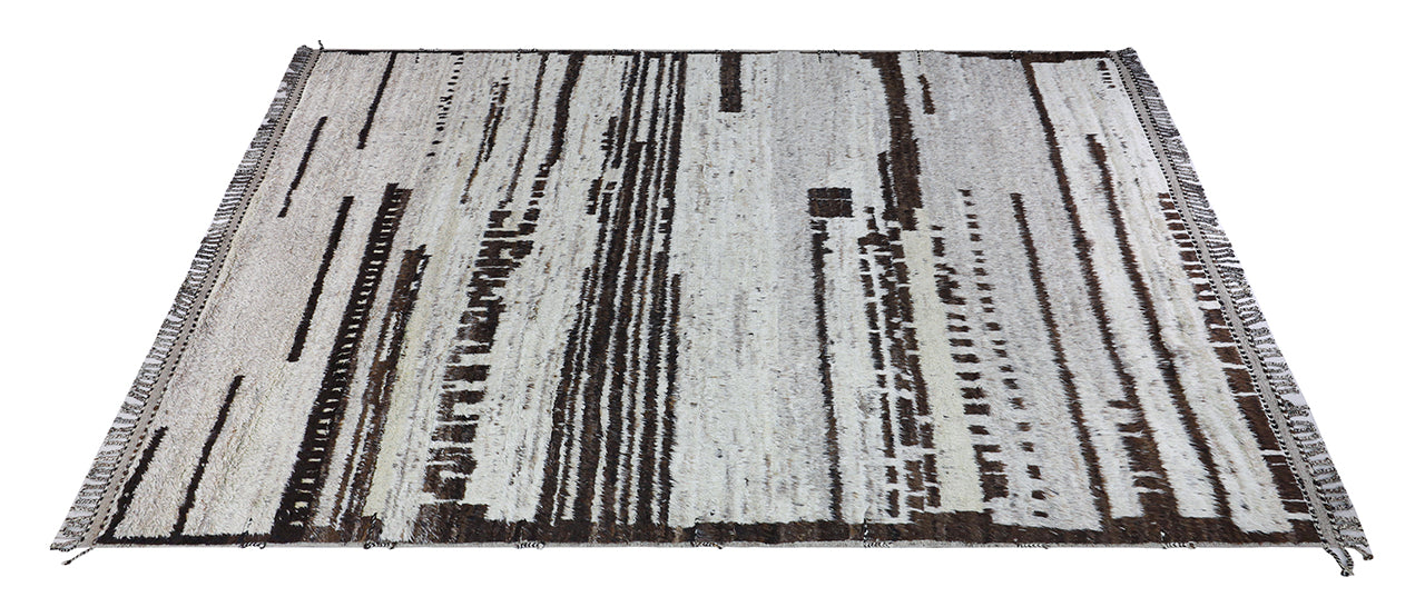 Modern design brown Berber style carpet, handmade 392x307cm
