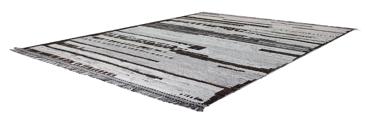 Modern design brown Berber style carpet, handmade 392x307cm