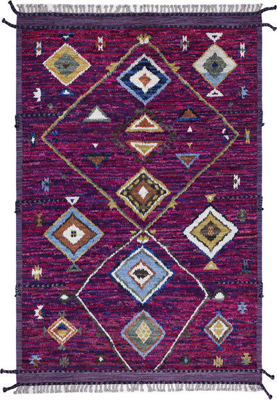 Tappeto berbero tribale viola, fatto a mano 327x213cm - CarpetLiving