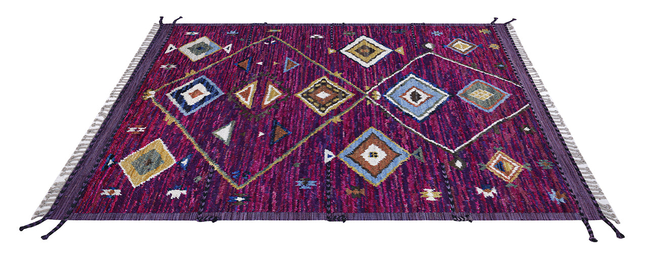 Tribal Berber carpet purple, handmade 327x213cm