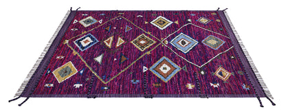 Tribal Berber carpet purple, handmade 327x213cm