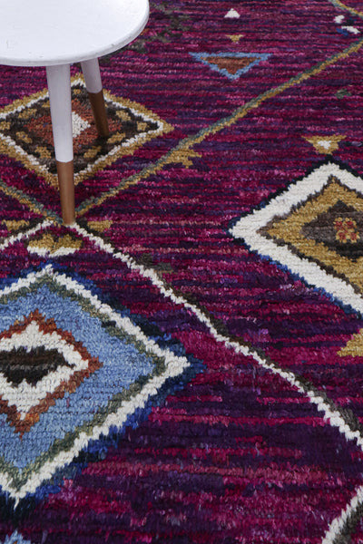 Tappeto berbero tribale viola, fatto a mano 327x213cm - CarpetLiving