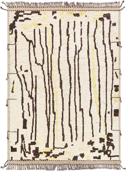Modern design white Berber style carpet, handmade 236x179cm