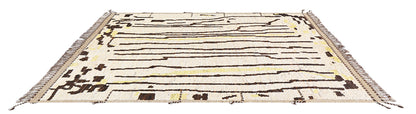 Modern design white Berber style carpet, handmade 236x179cm