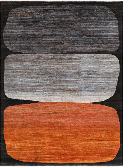 Modern design wool carpet, handmade, multi, 234x175cm