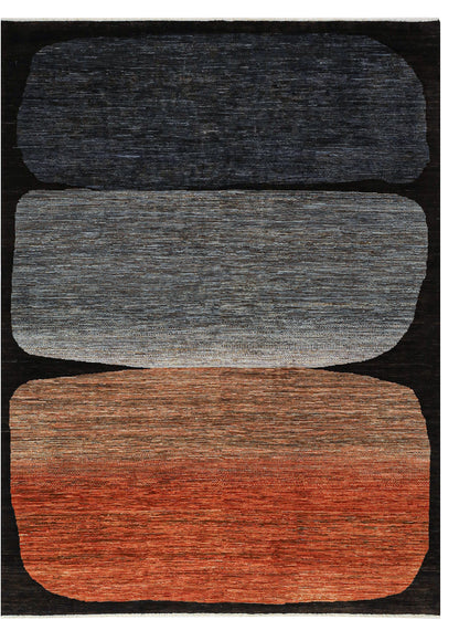 Modern design wool carpet, handmade, multi, 237x175cm