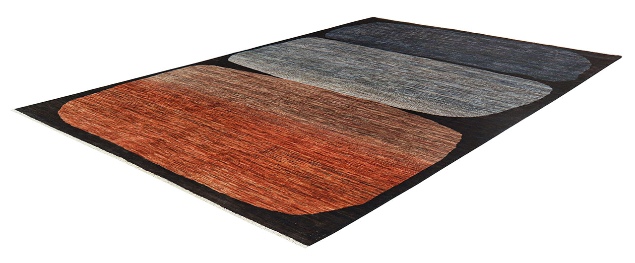Modern design wool carpet, handmade, multi, 237x175cm